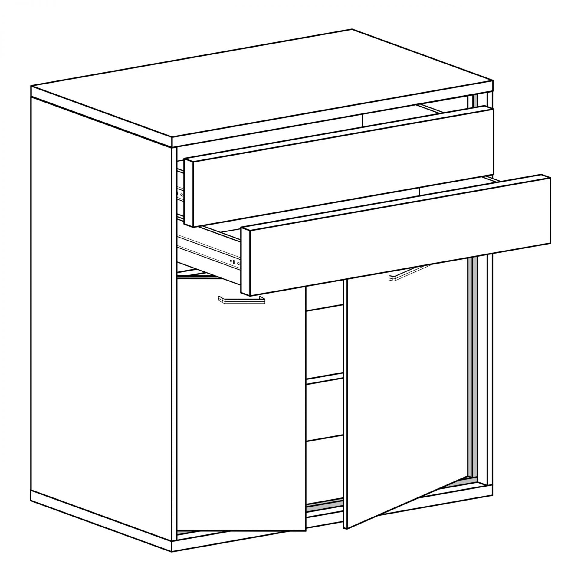 Petite Commode, Buffet Fonctionnelle en Hickory Clair - Decora Home