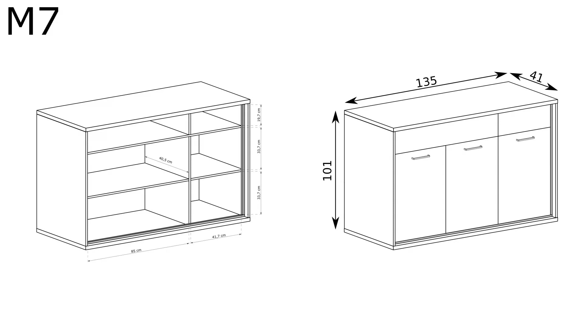 Grande Commode, Buffet Lumineuse en Hickory Naturel avec Deux Tiroirs - Decora Home