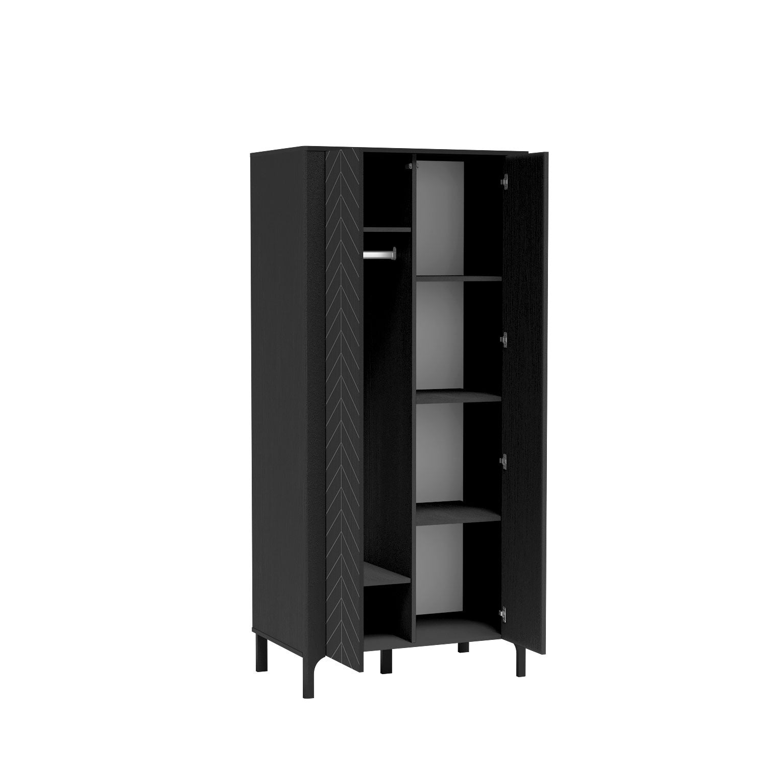 Armoire avec Motif Géométrique à Chevrons et Rangement Pratique - Decora Home