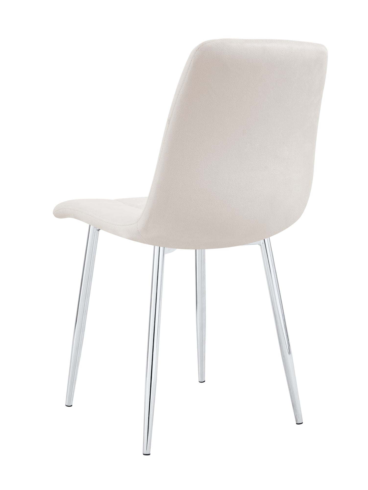 CHAISE ELISA PIED CHROME VELOURS BEIGE