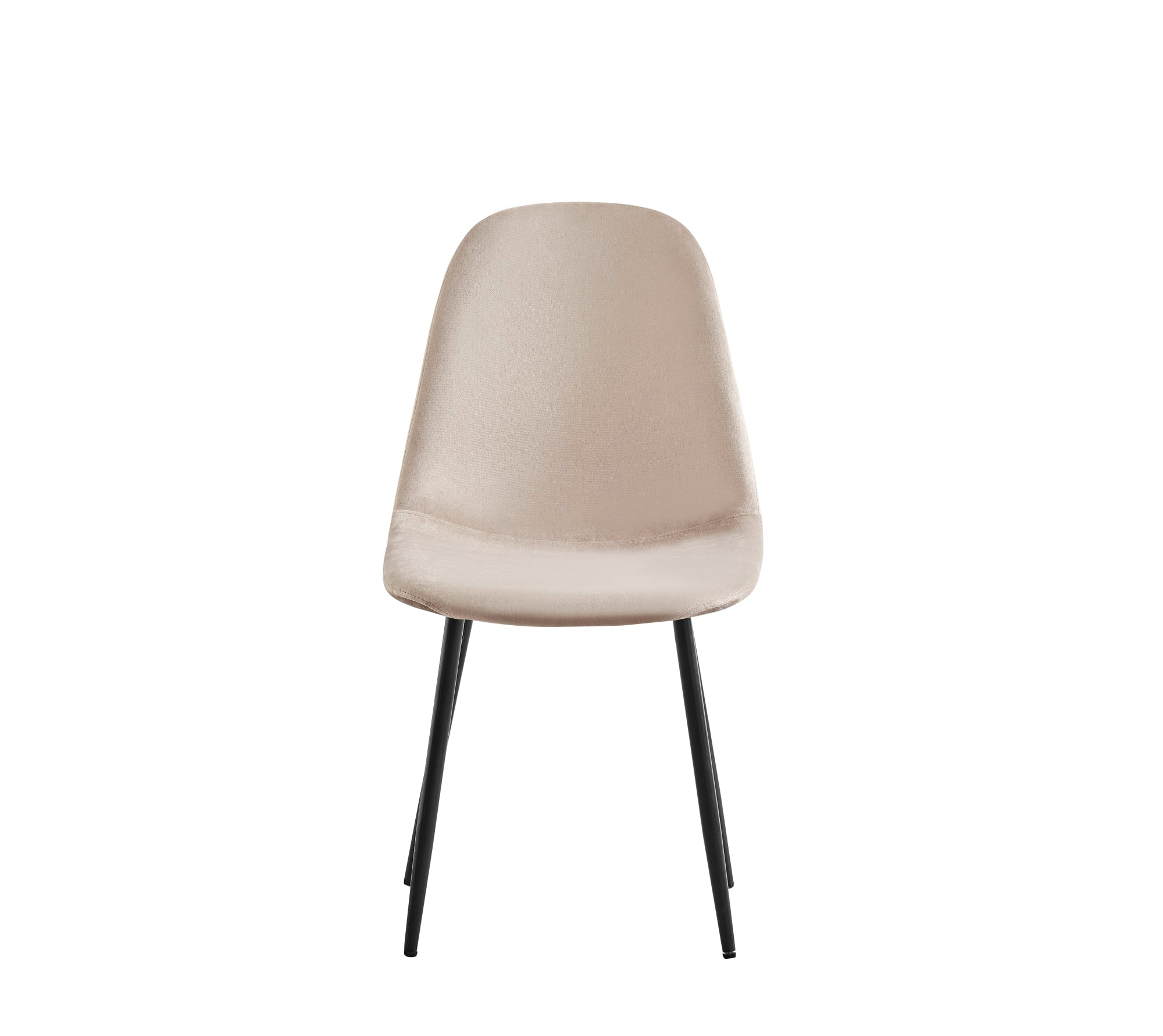 CHAISE SCANDINAVE PIED NOIR VELOURS TAUPE