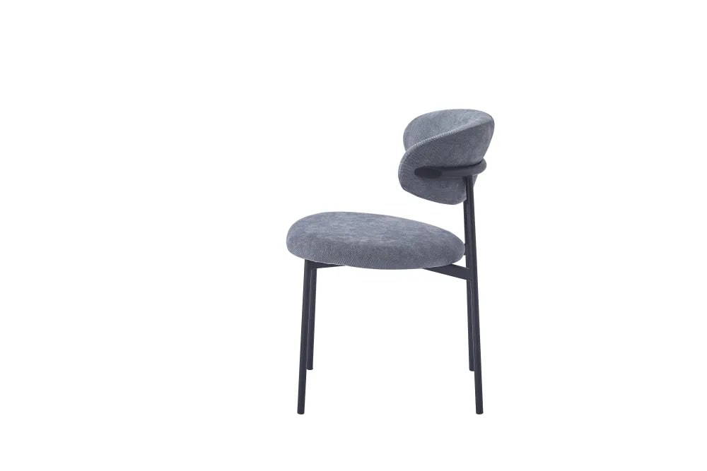 CHAISE LULU PIEDS METAL NOIR SERGE ANTHRACITE