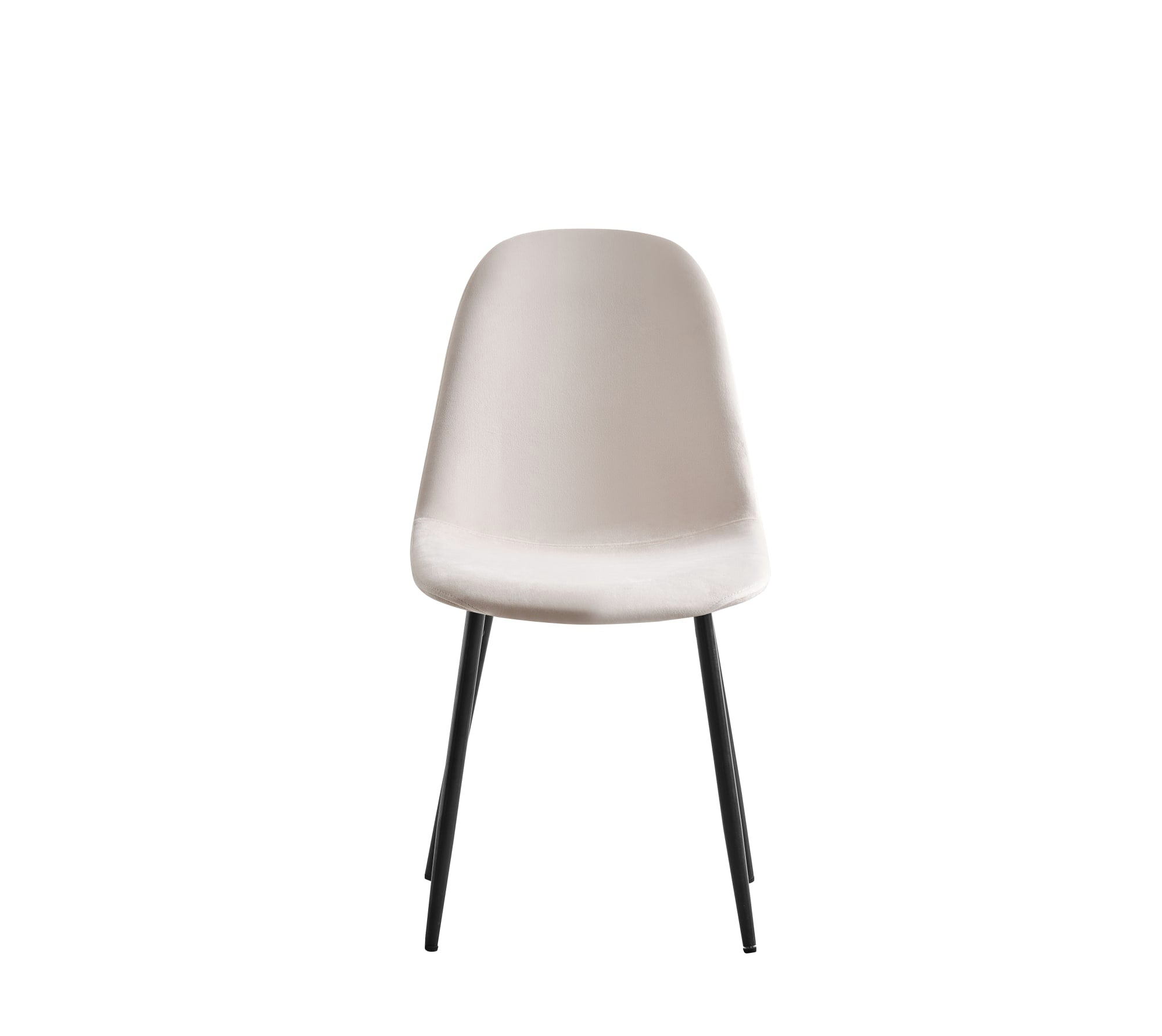 CHAISE SCANDINAVE PIED NOIR VELOURS BEIGE