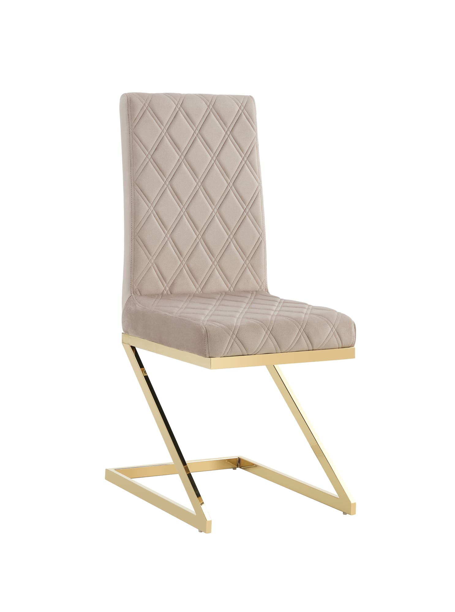 CHAISE COCOMAT MATELASSEE GOLD VELOURS MOKA