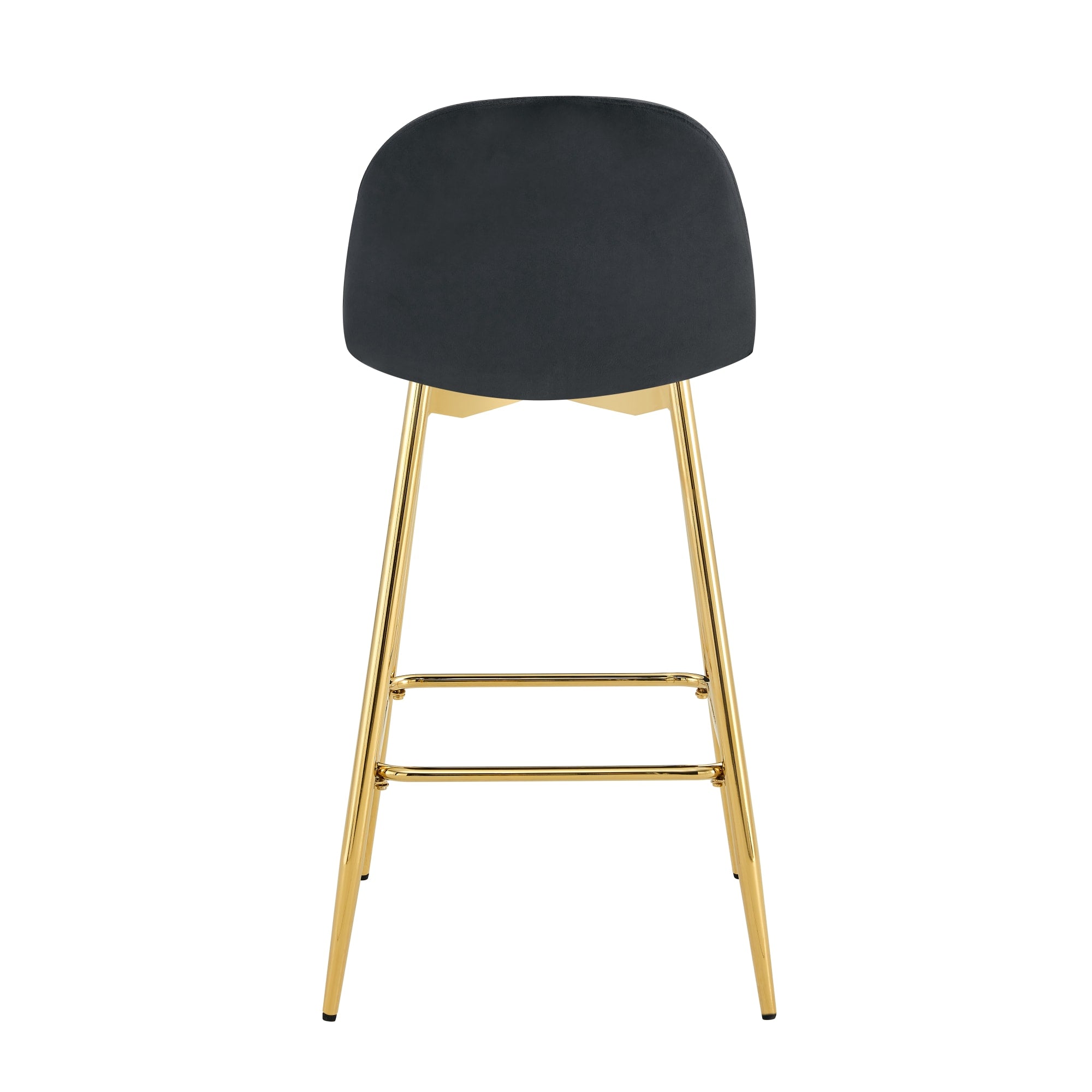 TABOURET DE BAR SCANDINAVE PIED GOLD VELOURS NOIR
