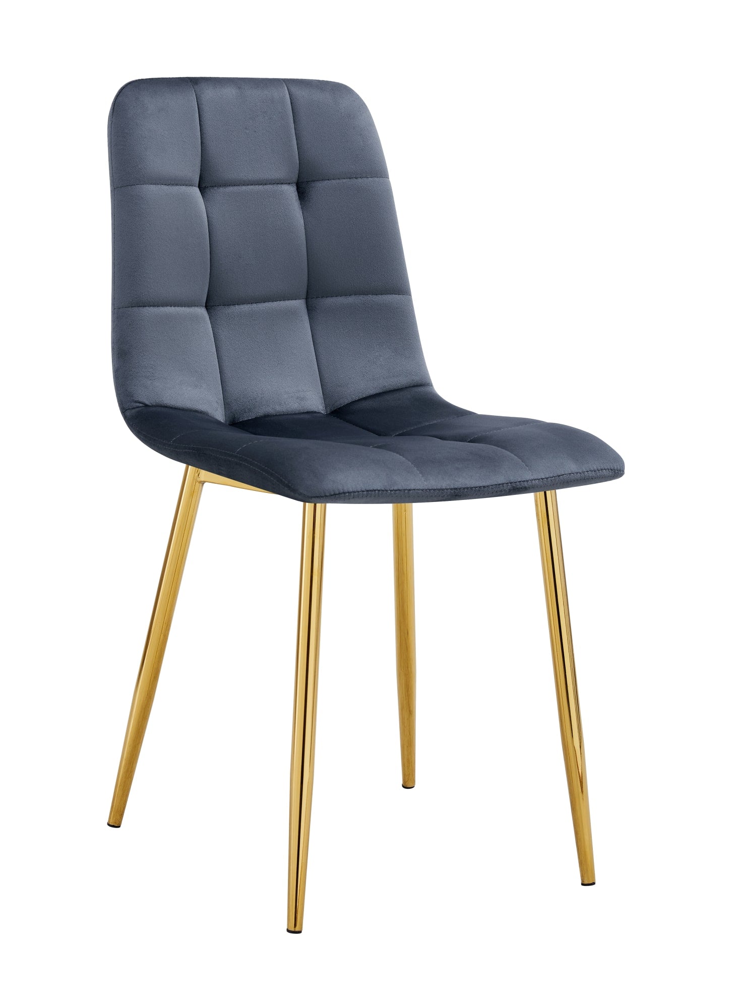 CHAISE ELISA PIED GOLD VELOURS ANTHRACITE