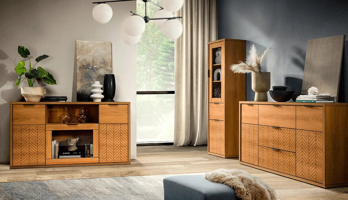 Bureau en Chêne Caramel avec Étagère Coulissante - Decora Home