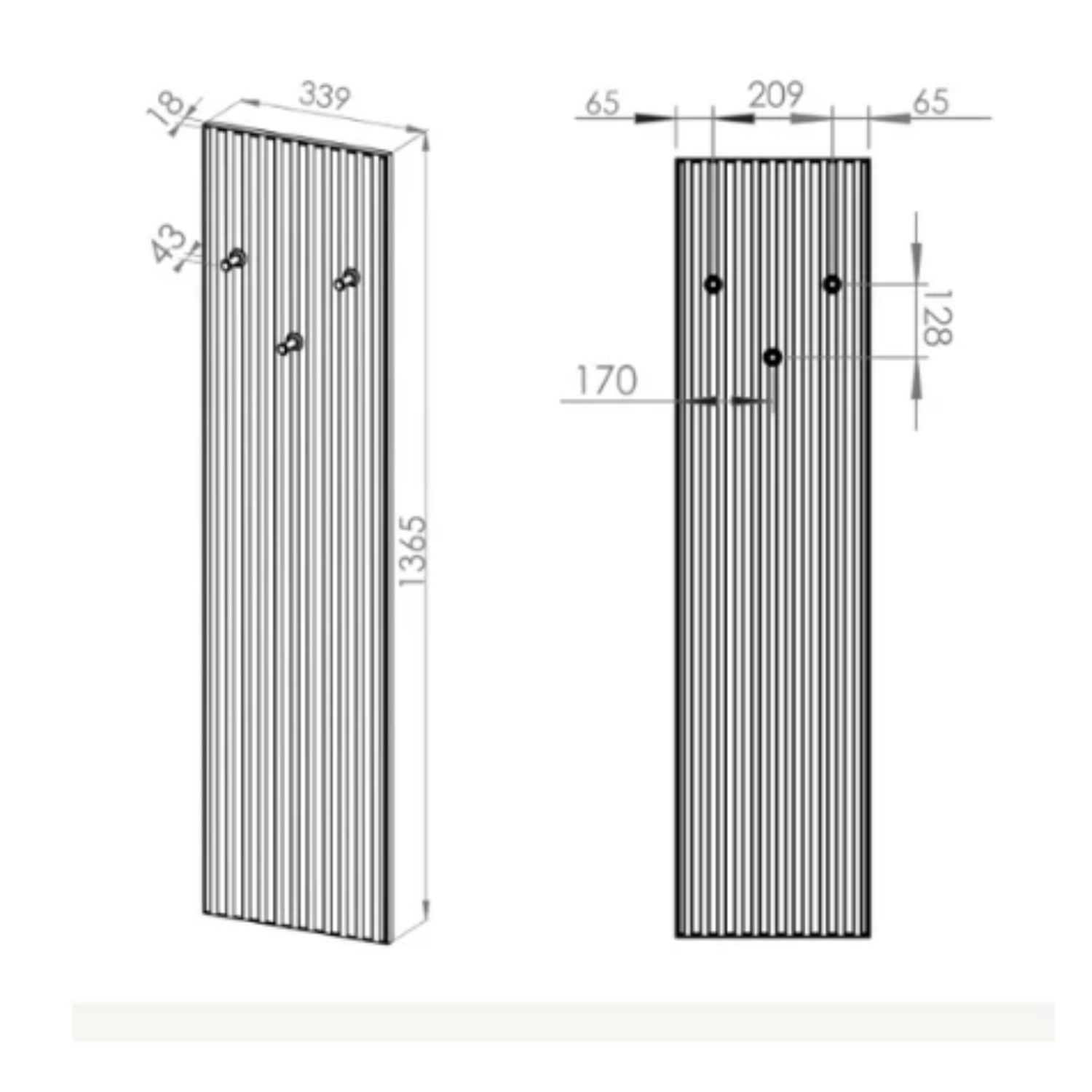 Cintre  Cachemire, MDF Fraisé, 3 Supports Noirs pour Vêtements d'Extérieur