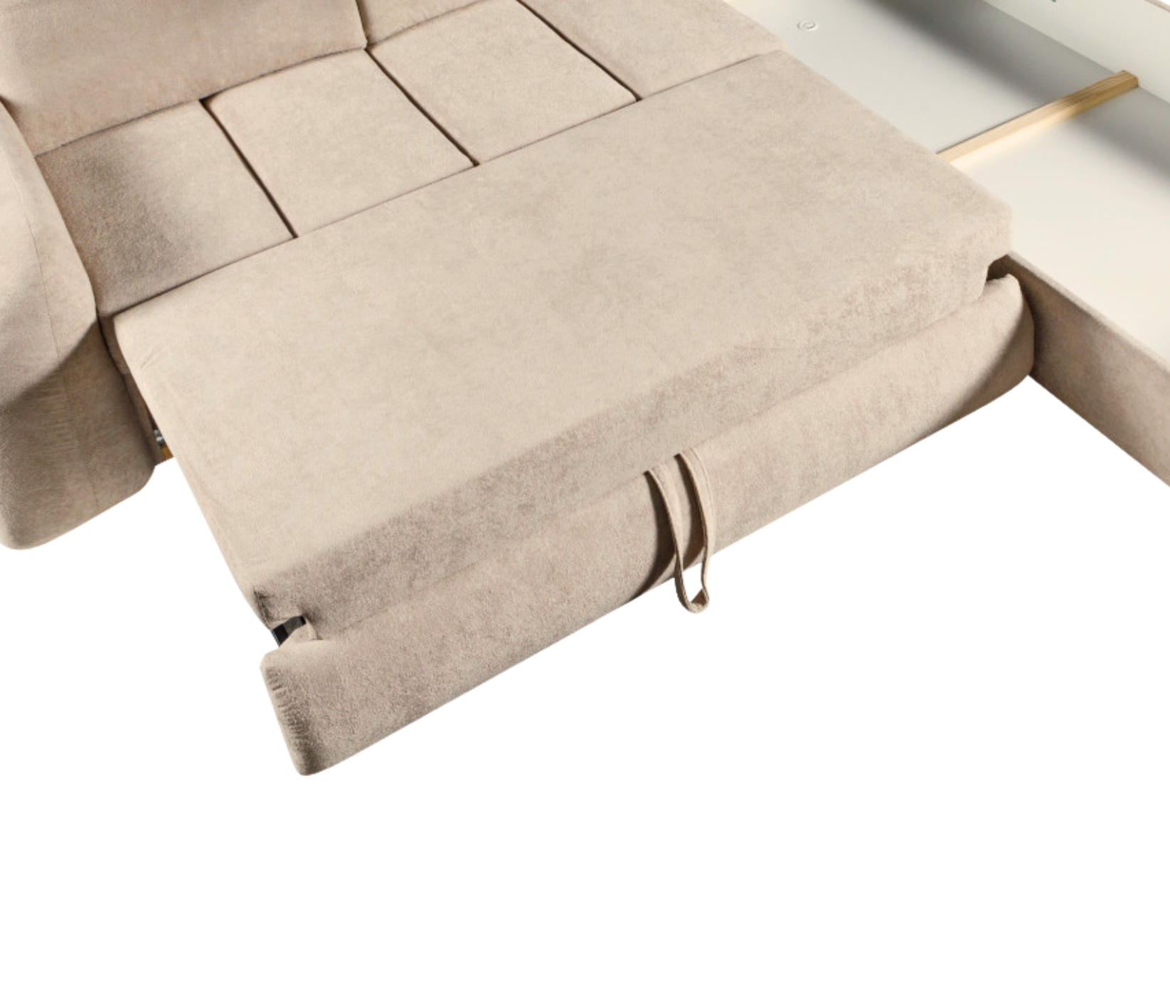 Canapé d’angle convertible en velours avec lit intégré et appui-têtes réglables angle droit