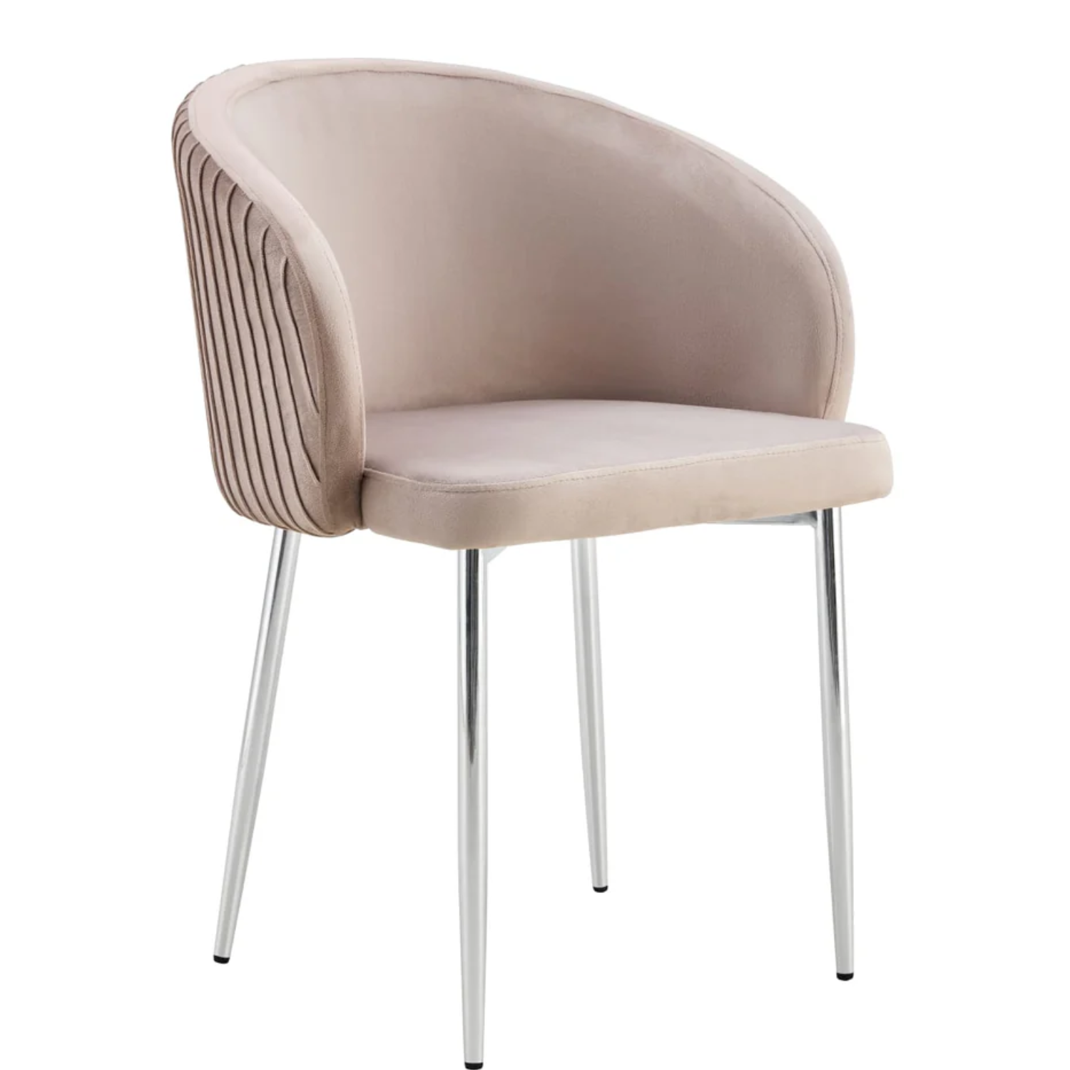 Chaise avec assise en velours et piètement en acier