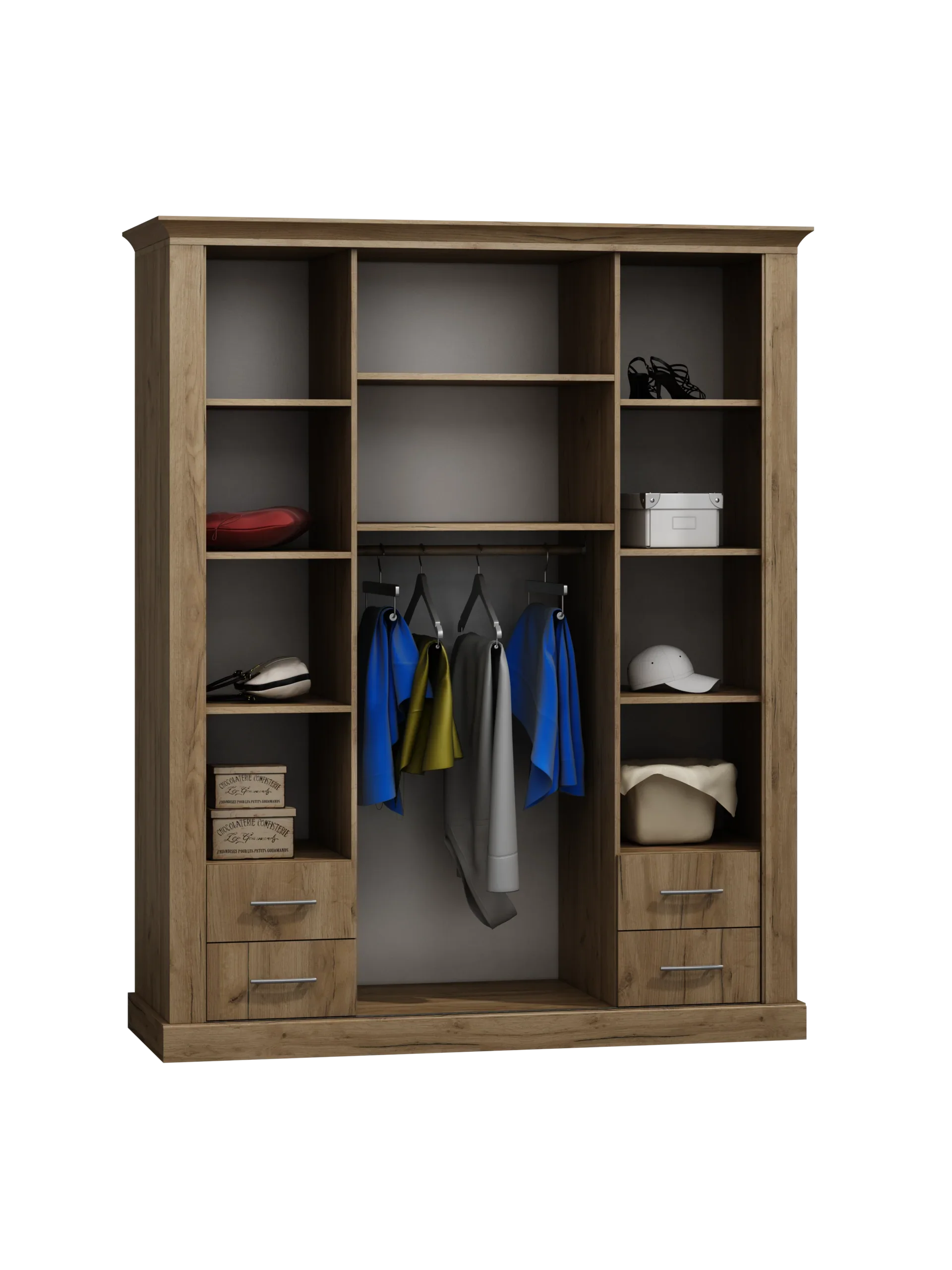 Armoire spacieuse avec portes coulissantes et miroir - Decora Home