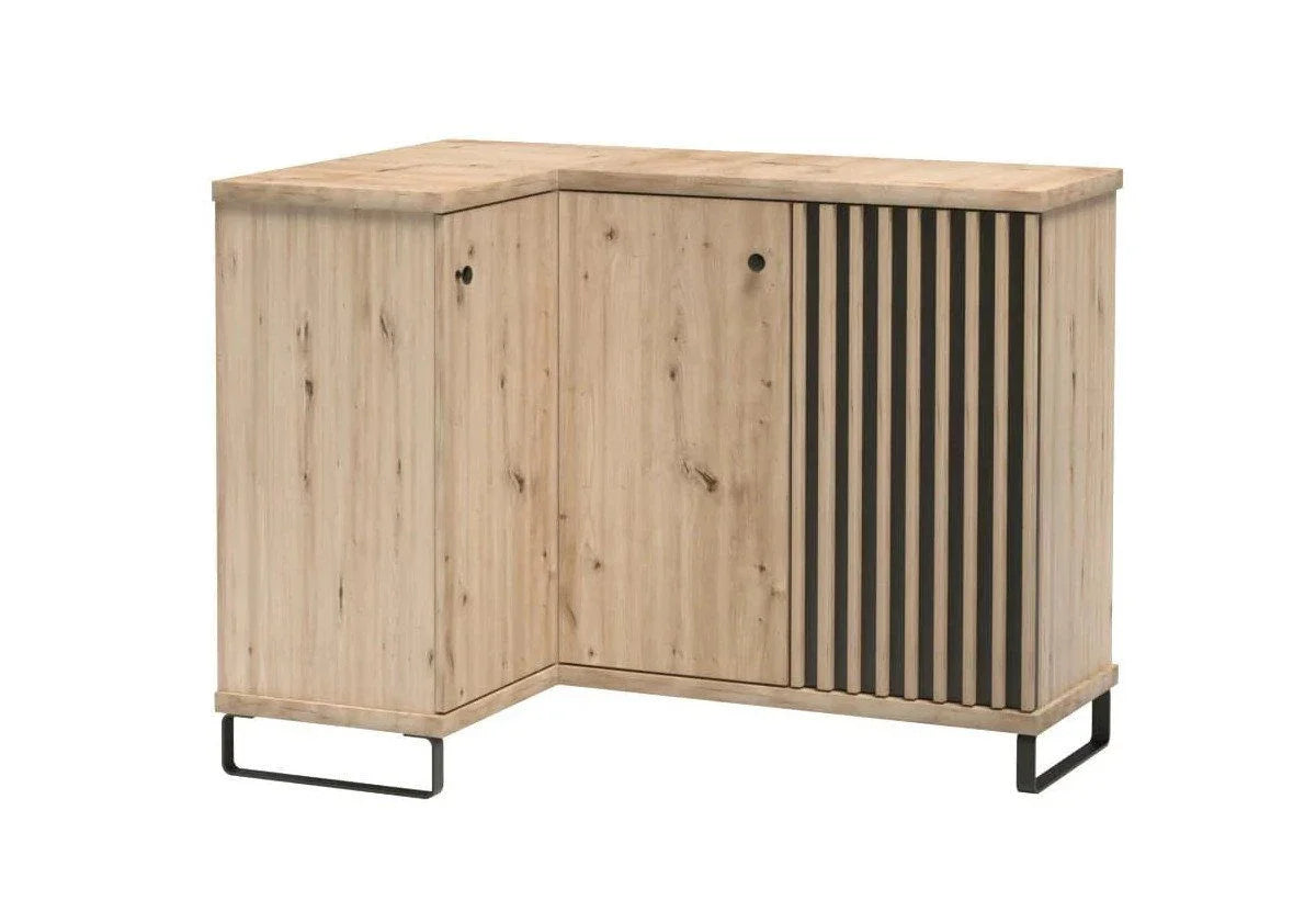 Commode, Buffet d'angle reversible moderne avec lattes décoratives - Decora Home