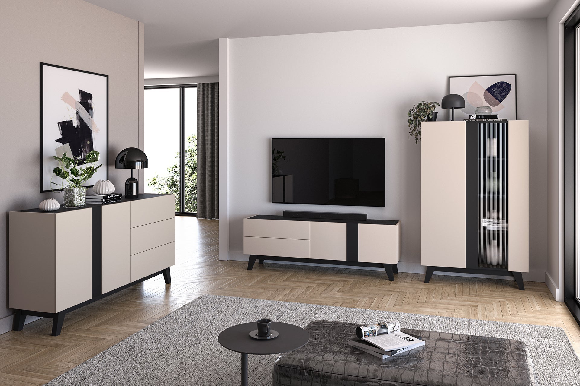 Commode, Buffet Moderne à Portes et Tiroirs Spacieux pour Rangement Optimisé - Decora Home