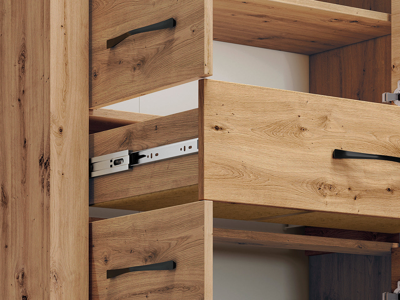 Commode, Buffet en Chêne Artisanal et MDF Rainuré – Tiroirs Profonds et Finition Haut de Gamme - Decora Home