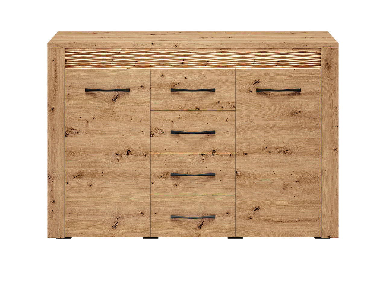 Commode, Buffet, Buffet Bas en Chêne Artisanal & MDF Rainuré – Série Artisan Épure - Decora Home