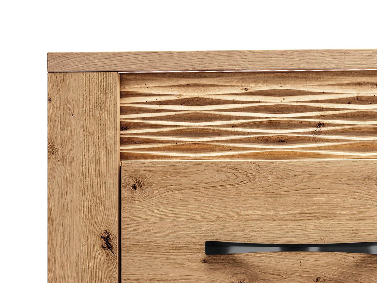 Commode, Buffet, Buffet Bas en Chêne Artisanal & MDF Rainuré – Série Artisan Épure - Decora Home