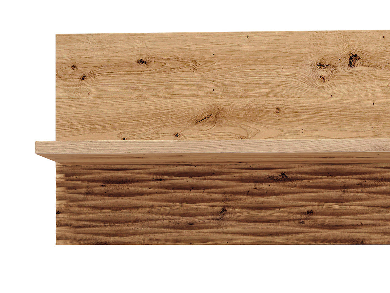 Étagère Suspendue en Chêne Artisanal et MDF Rainuré – Série Artisan Épure - Decora Home