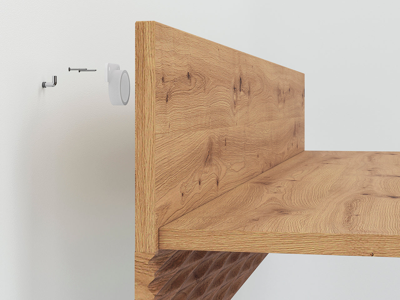 Étagère Suspendue en Chêne Artisanal et MDF Rainuré – Série Artisan Épure - Decora Home