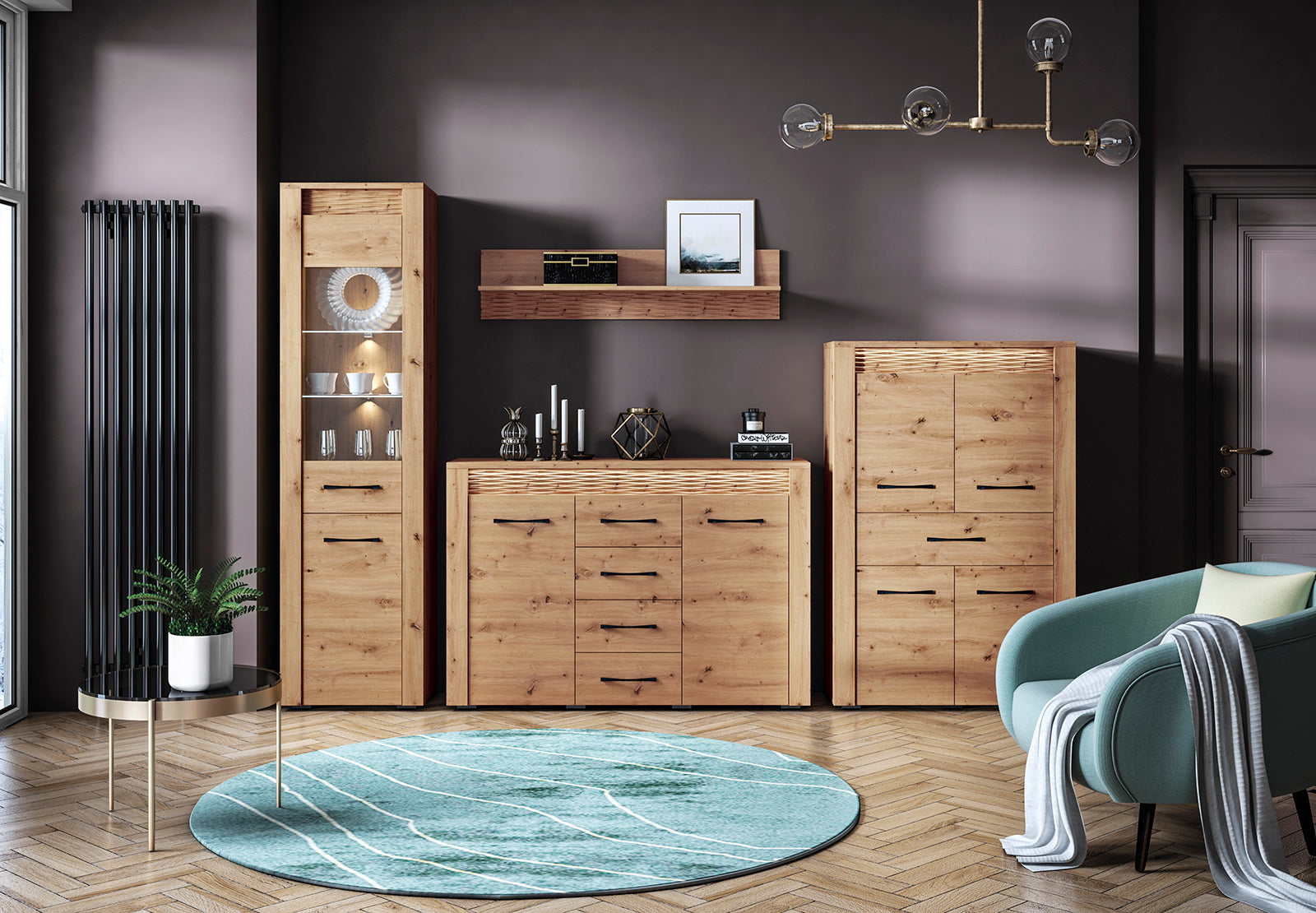 Chiffonnier Moderne en Chêne Artisanal avec Assemblage Flexible - Decora Home