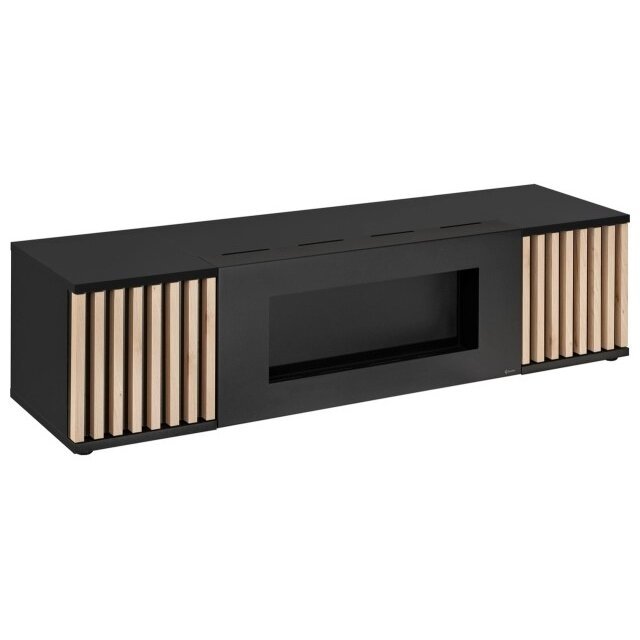 FLY M-P2 wall unit avec cheminée bioéthanol and a panel, hickory Jackson — vue 6