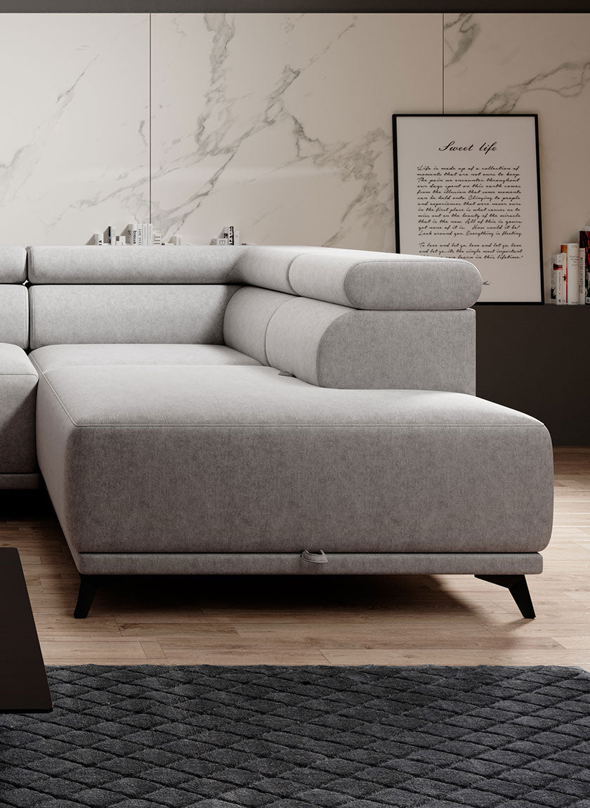 Canapé d’angle SORELI avec fonction couchage et rangement Decora Home