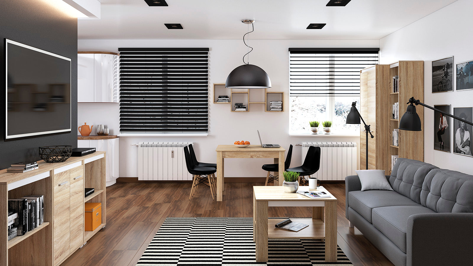 Armoire d’Angle Sonoma Clair – 2 Portes, Grand Rangement, Design Moderne & Résistant - Decora Home