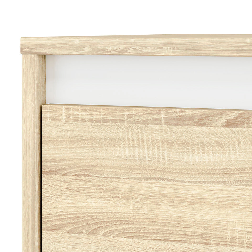 Armoire 3 Portes en Chêne Sonoma Clair avec Insertion Blanche et Anthracite – Grand Rangement, Finition Moderne - Decora Home