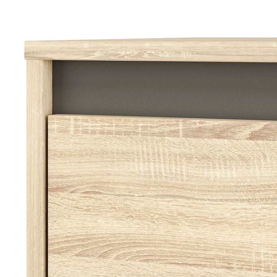Armoire 3 Portes en Chêne Sonoma Clair avec Insertion Blanche et Anthracite – Grand Rangement, Finition Moderne - Decora Home