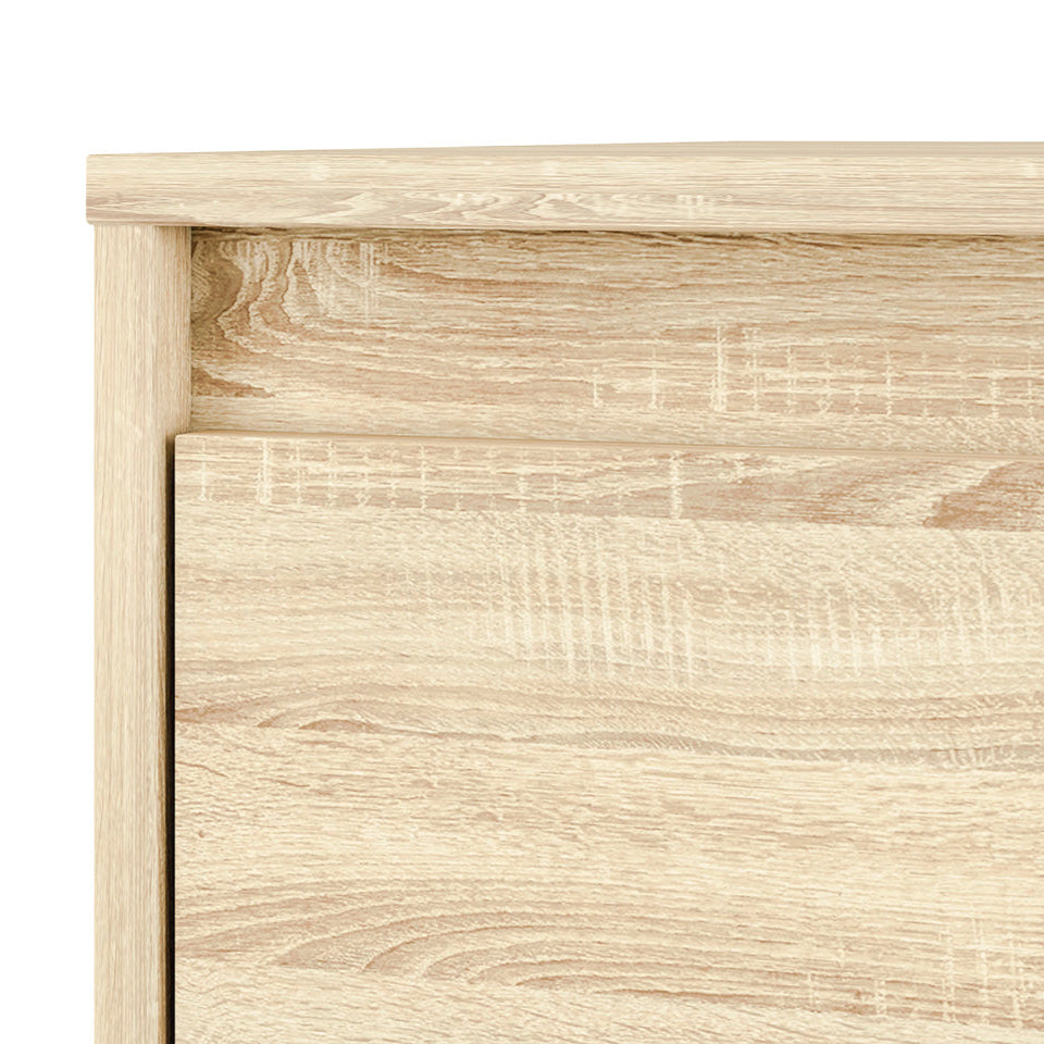 Armoire 3 Portes en Chêne Sonoma Clair avec Insertion Blanche et Anthracite – Grand Rangement, Finition Moderne - Decora Home