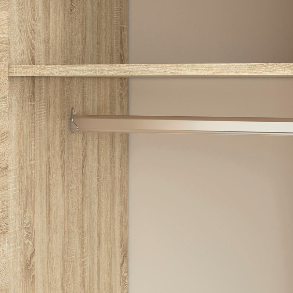 Armoire 3 Portes en Chêne Sonoma Clair avec Insertion Blanche et Anthracite – Grand Rangement, Finition Moderne - Decora Home