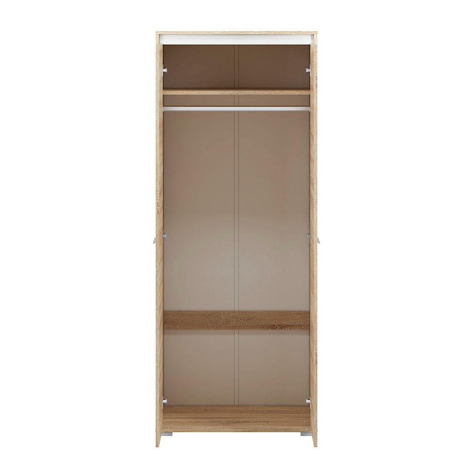 Armoire Dressing 2 Portes Sonoma Clair et Blanc – Rangement Moderne et Robuste - Decora Home