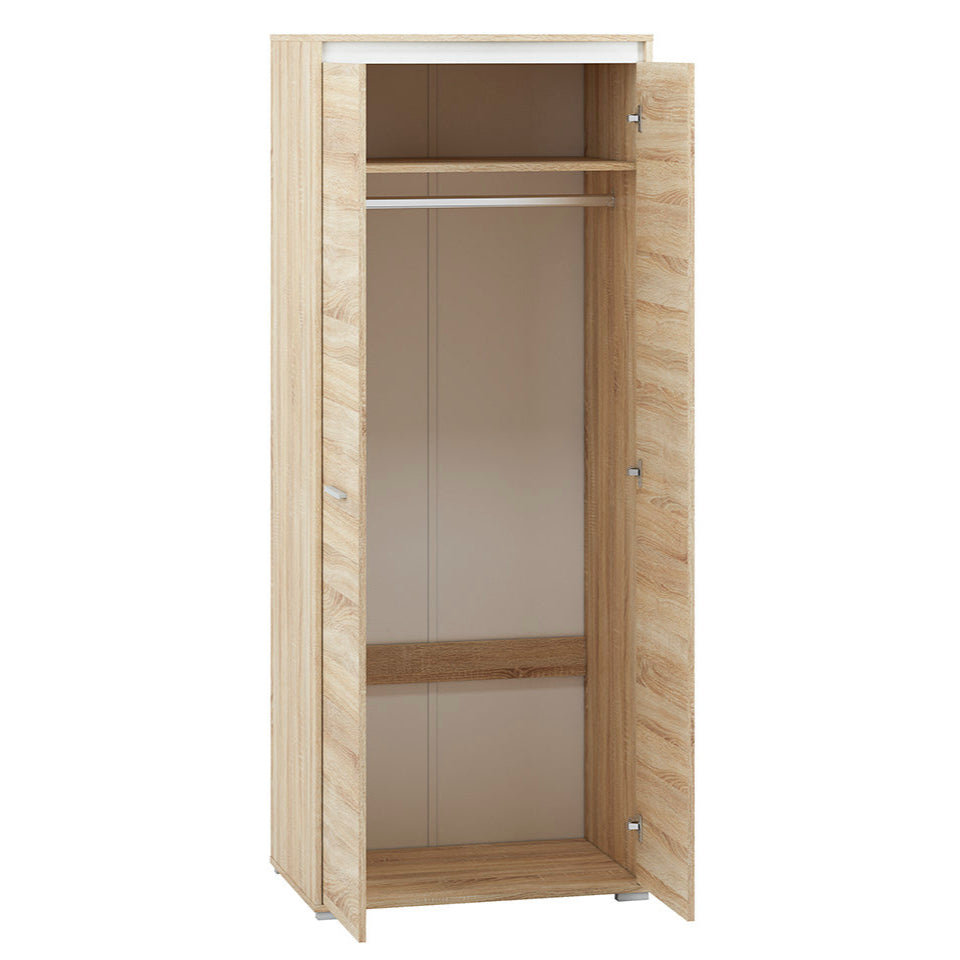 Armoire Dressing 2 Portes Sonoma Clair et Blanc – Rangement Moderne et Robuste - Decora Home