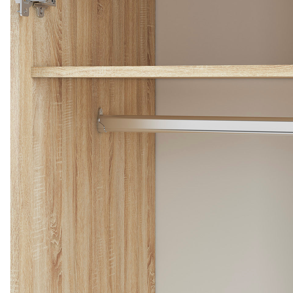 Armoire Dressing 2 Portes Sonoma Clair et Blanc – Rangement Moderne et Robuste - Decora Home