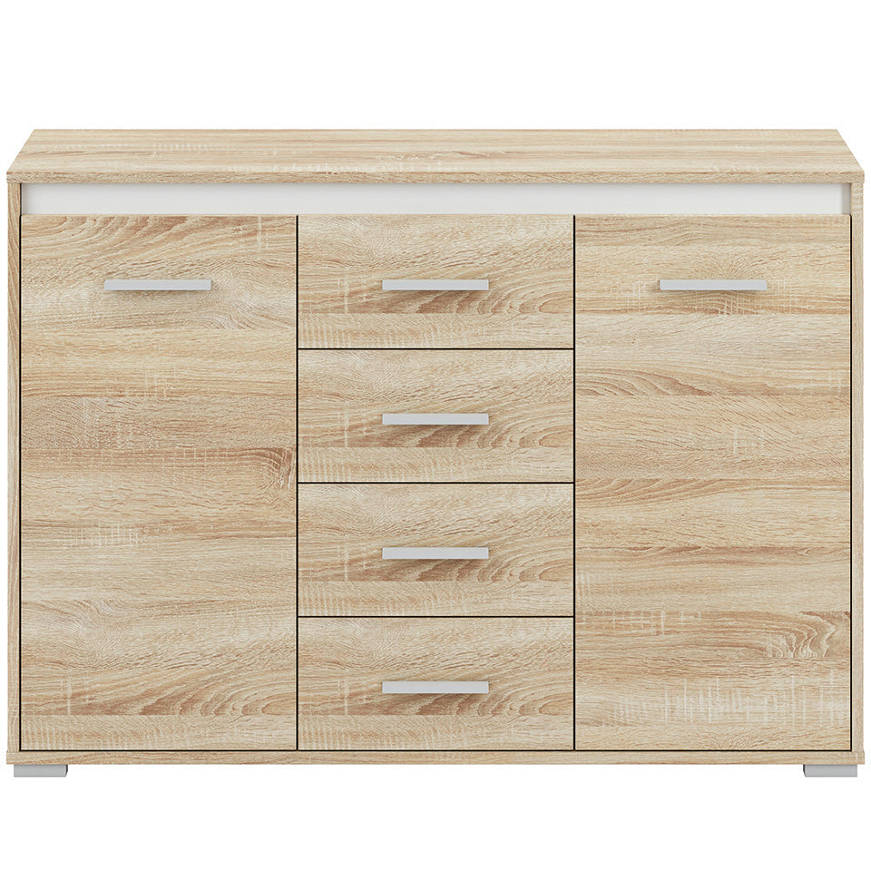 Commode, Buffet, Buffet Contemporain Lumière de Sonoma - Meuble Résistant aux Rayures et à l'Humidité - Design Élégant et Pratique - Decora Home
