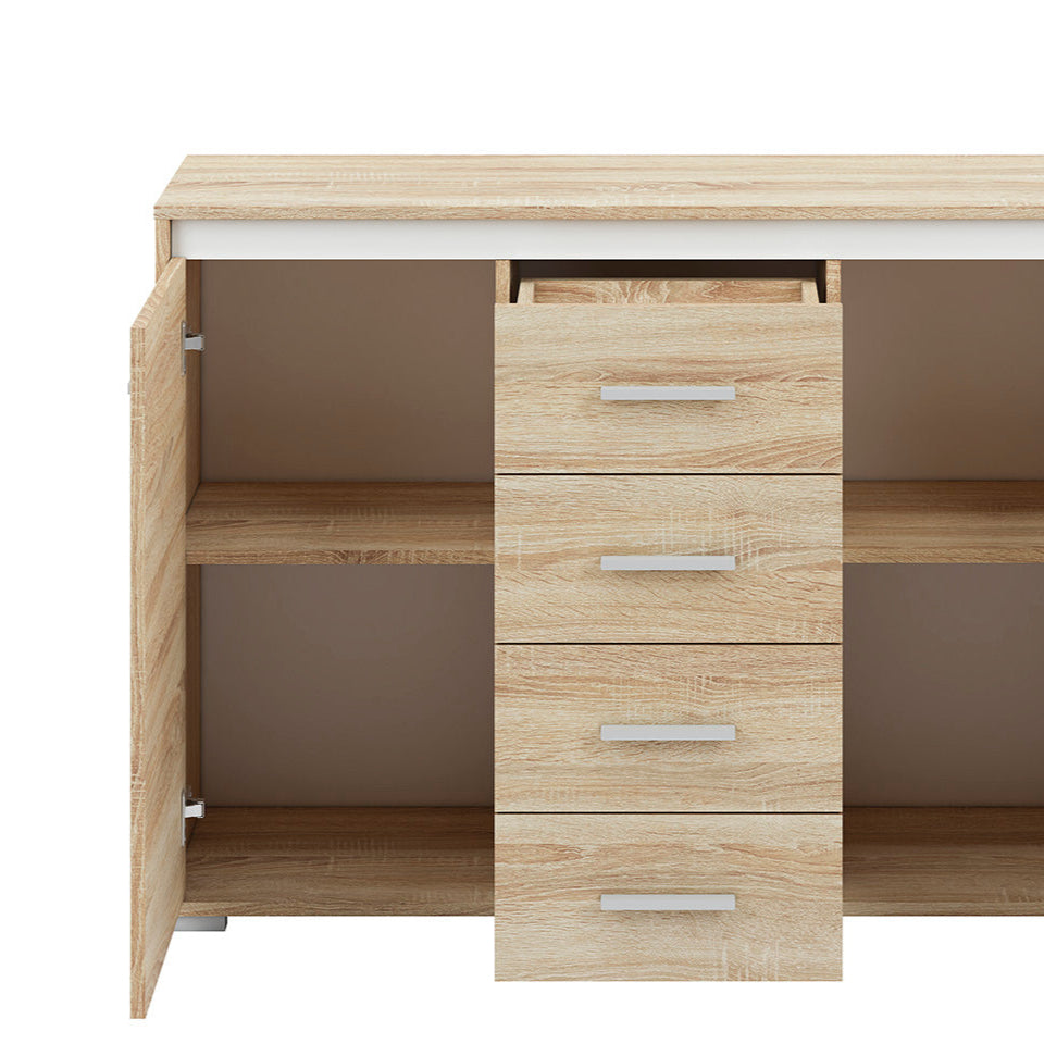 Commode, Buffet, Buffet Contemporain Lumière de Sonoma - Meuble Résistant aux Rayures et à l'Humidité - Design Élégant et Pratique - Decora Home