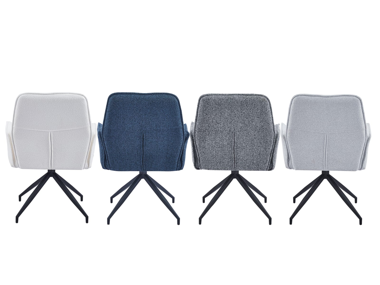 Chaise pivotante – Assise Confortable en Tissu haut de gamme & Piétement Métal Noir , rotation 360° - Decora Home