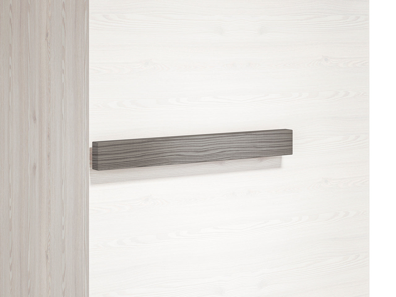 Armoire en Pin des Neiges et MDF Gris Neuf avec Bordure ABS - Decora Home