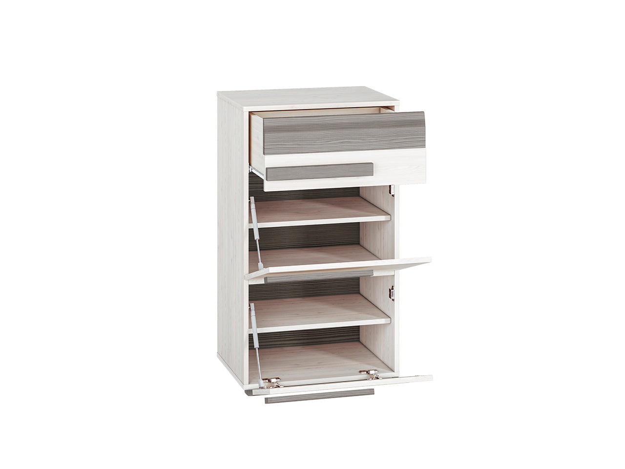 Meuble à Chaussures en Pin des Neiges et MDF Gris Neuf avec Bordure ABS - Decora Home