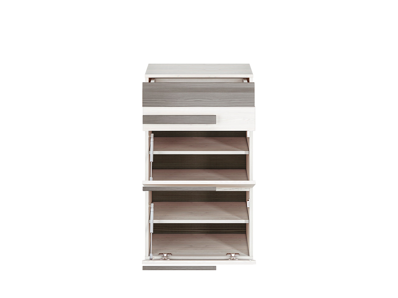 Meuble à Chaussures en Pin des Neiges et MDF Gris Neuf avec Bordure ABS - Decora Home