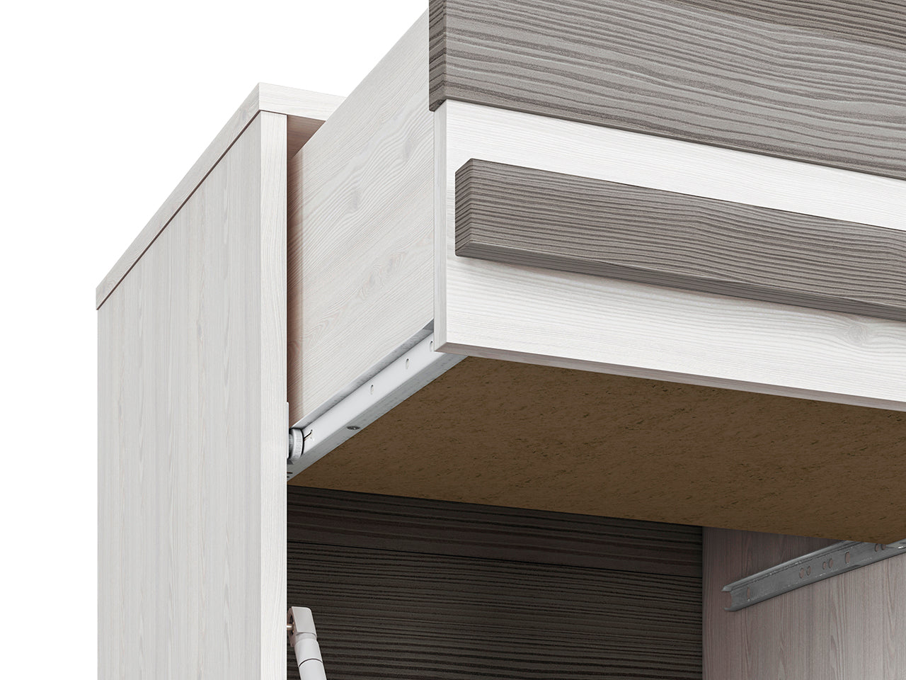 Meuble à Chaussures en Pin des Neiges et MDF Gris Neuf avec Bordure ABS - Decora Home