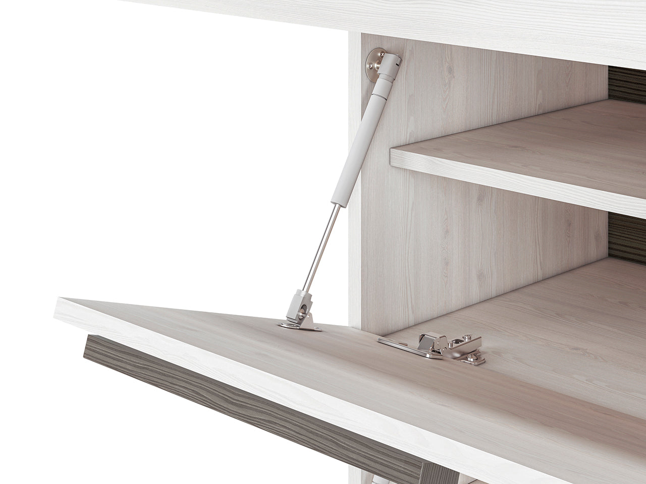 Meuble à Chaussures en Pin des Neiges et MDF Gris Neuf avec Bordure ABS - Decora Home