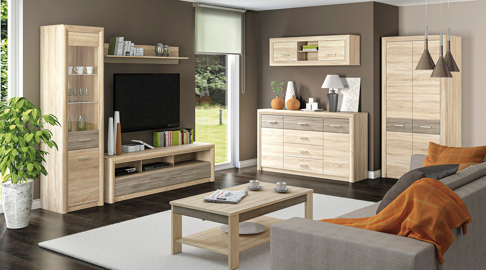Table Banc – Sonoma Light & MDF Sonoma Truffe - Decora Home