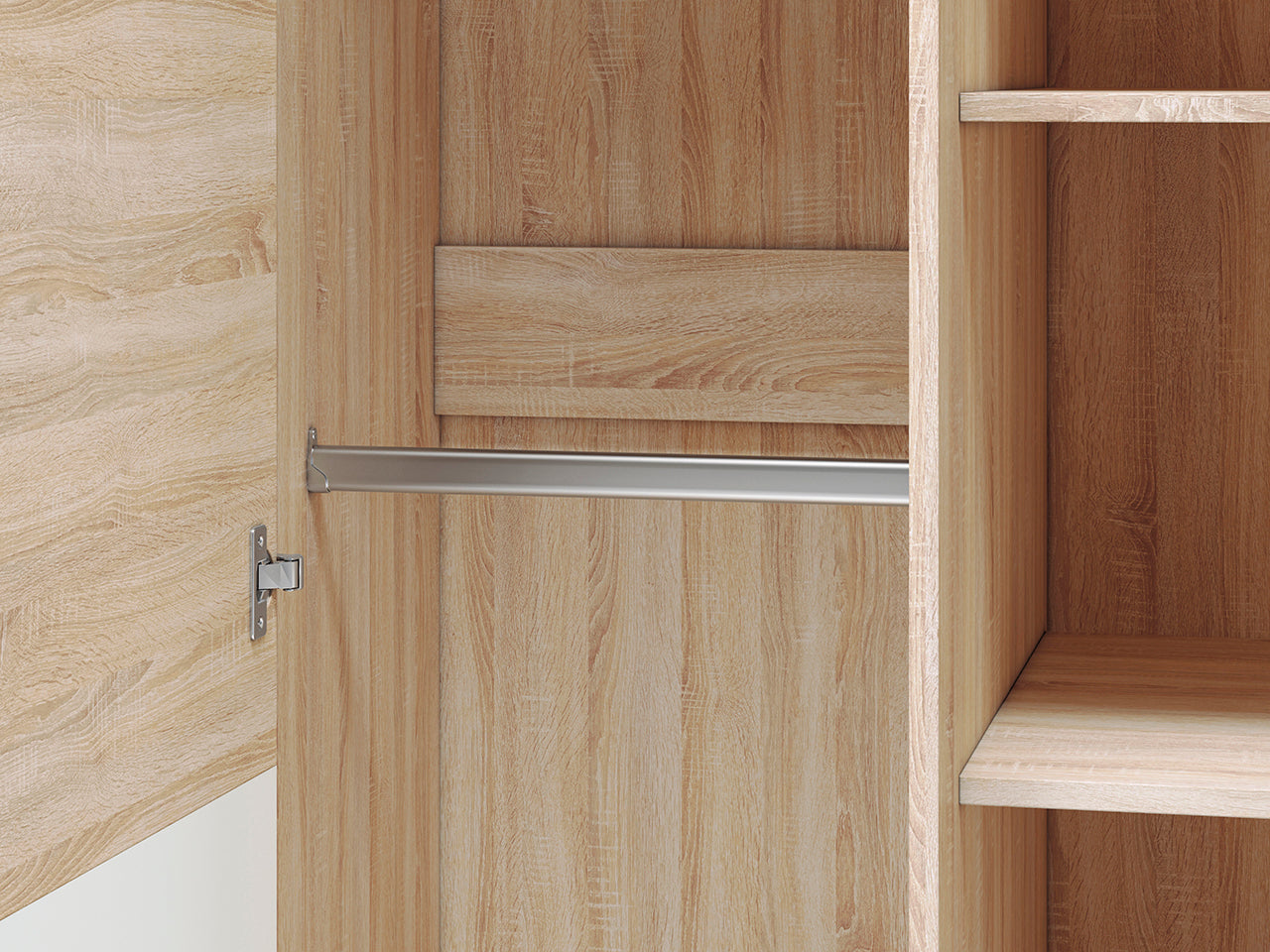 Garde-Robe Moderne – Sonoma Light & MDF Sonoma Truffe – 201 cm – Design Élégant et Pratique - Decora Home