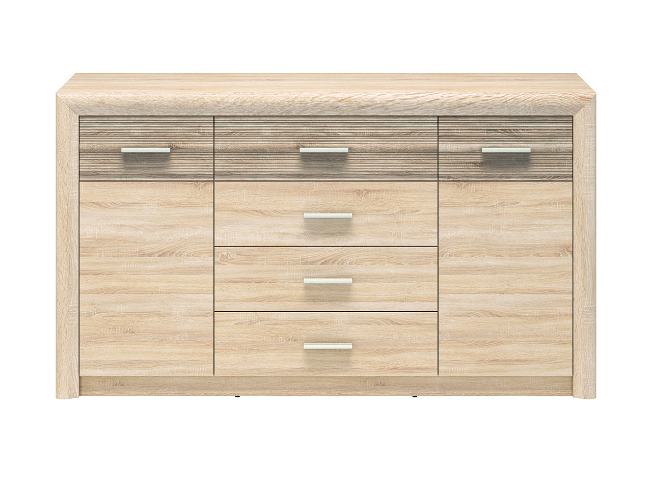 Commode, Buffet, Buffet Moderne – Sonoma Light & MDF Sonoma Truffe – 94 cm – Fonctionnalité et Élégance - Decora Home