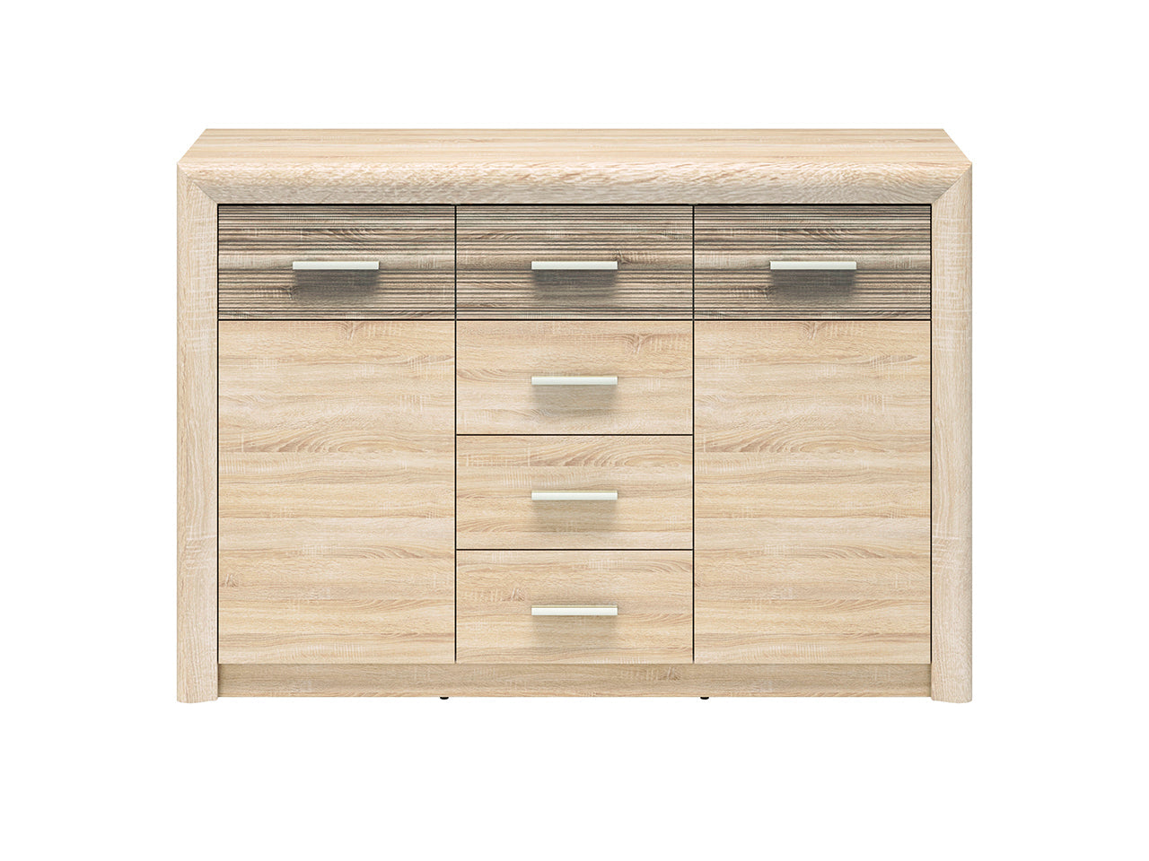 Commode, Buffet, Buffet Moderne – Sonoma Light & MDF Sonoma Truffe – 94 cm – Fonctionnalité et Élégance - Decora Home