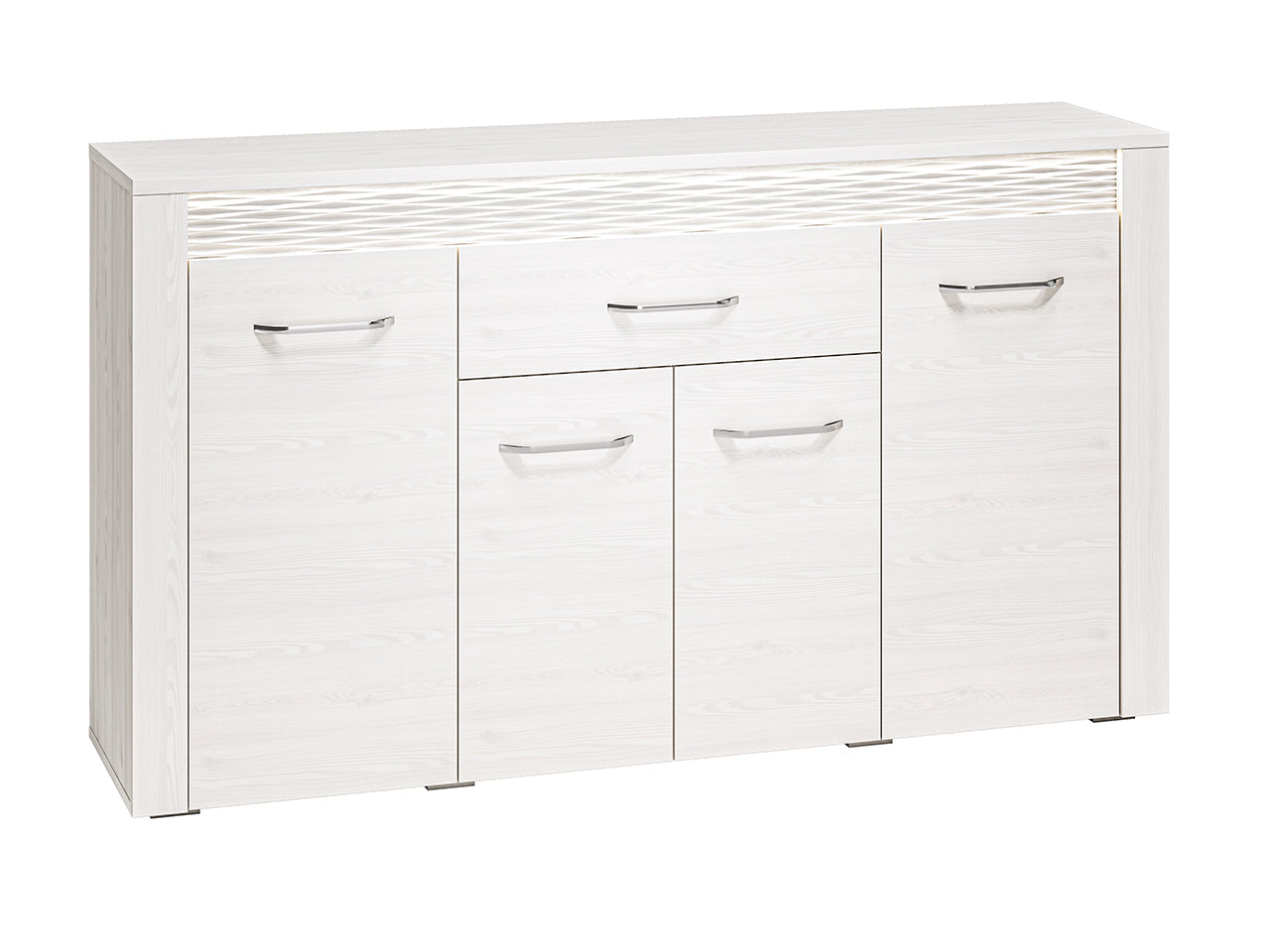 Commode, Buffet, Buffet Moderne en Pin Enneigé avec Tiroirs Spacieux et Extension Complète - Rangement Pratique et Durable - Decora Home