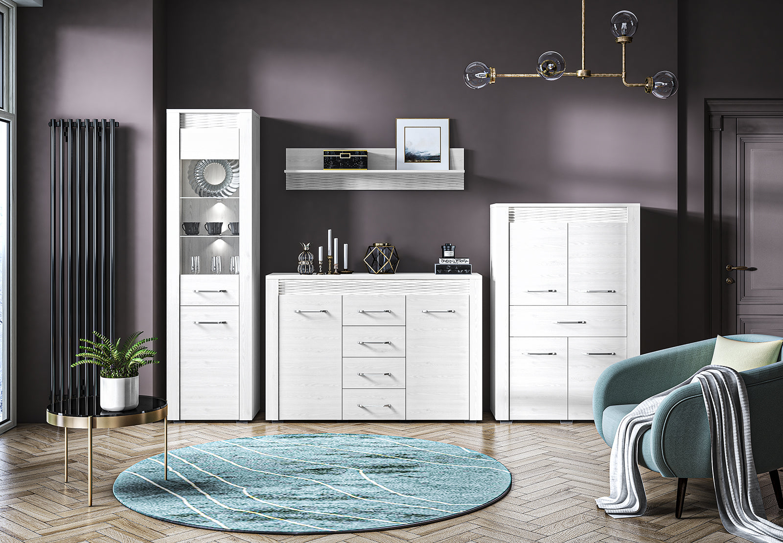 Commode, Buffet, Buffet Moderne en Pin Enneigé avec Tiroirs Spacieux - Rangement Pratique et Design Épuré - Decora Home