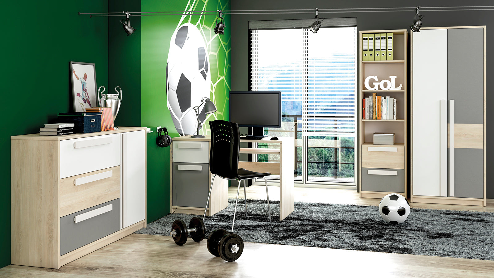 Commode, Buffet, Buffet moderne en Hêtre Fjord et Blanc avec tiroirs renforcés - Design élégant et rangement optimisé - Decora Home