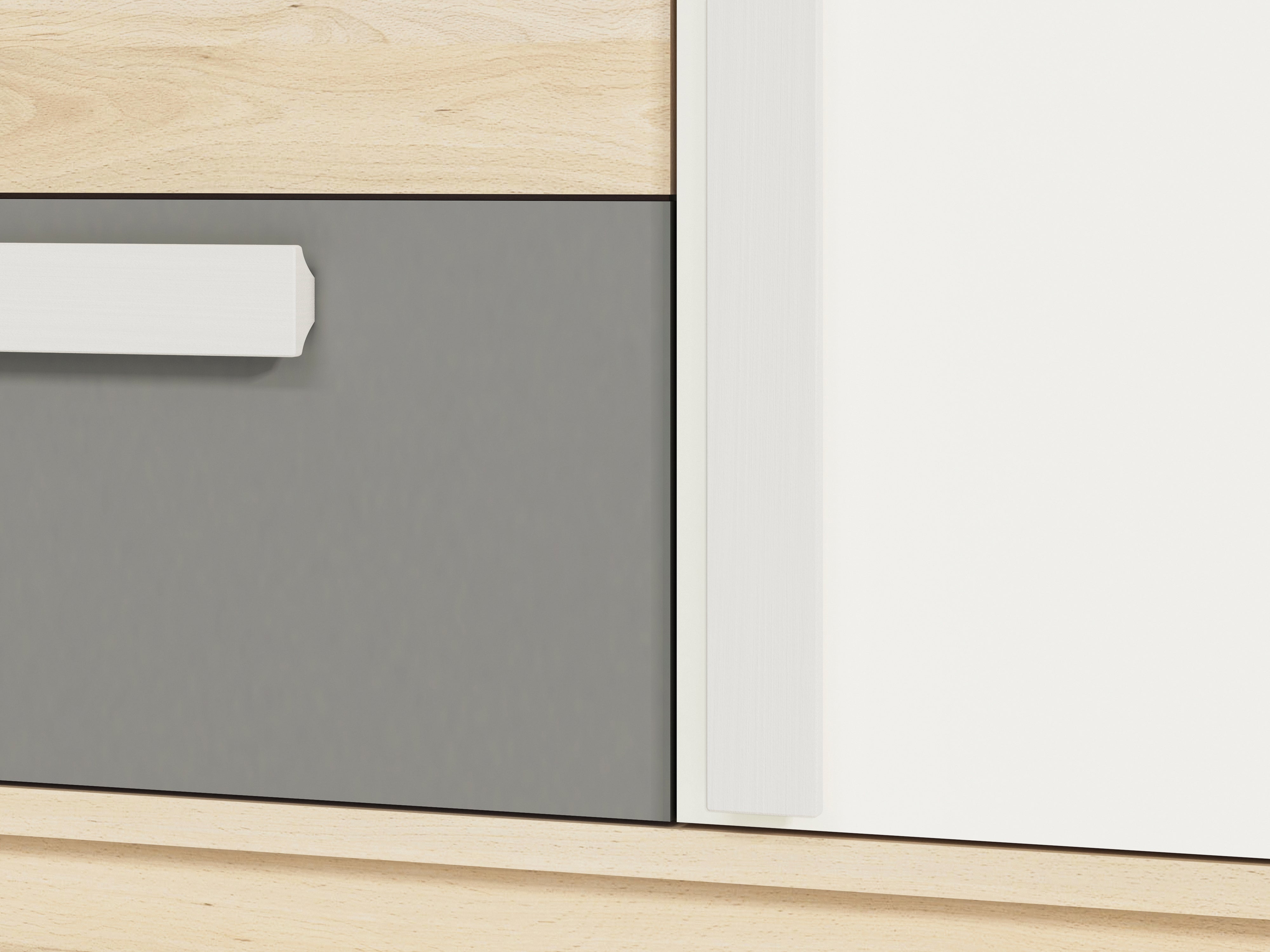 Commode, Buffet, Buffet moderne en Hêtre Fjord et Blanc avec tiroirs renforcés - Design élégant et rangement optimisé - Decora Home