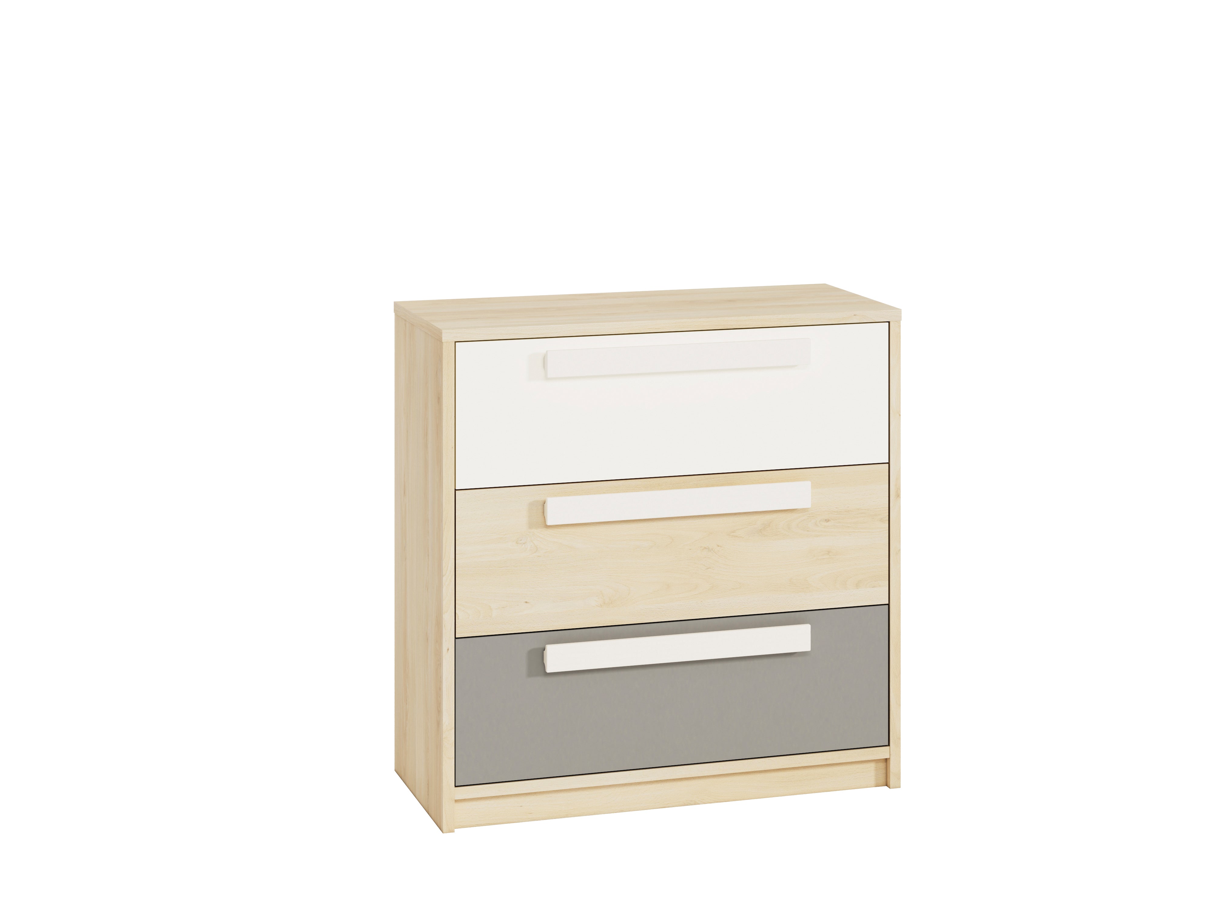 Commode, Buffet, Buffet moderne en Hêtre Fjord et Blanc avec tiroirs renforcés - Design élégant et pratique pour un rangement optimisé - Decora Home